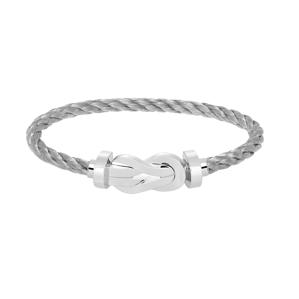 [KELA]LARGE 8-FIGURE BUCKLE BRACELET - WHITE GOLD
