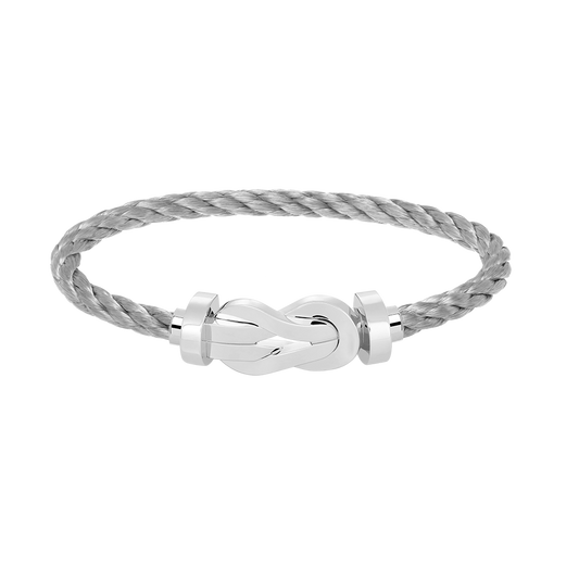 [KELA]LARGE 8-FIGURE BUCKLE BRACELET - WHITE GOLD