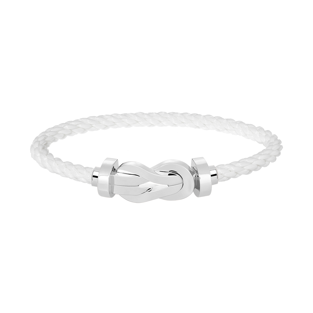 [KELA]LARGE 8-FIGURE BUCKLE BRACELET - WHITE GOLD