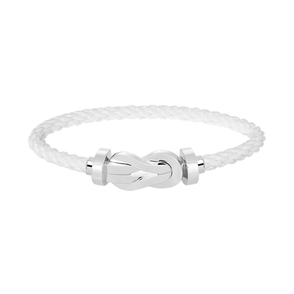 [KELA]LARGE 8-FIGURE BUCKLE BRACELET - WHITE GOLD