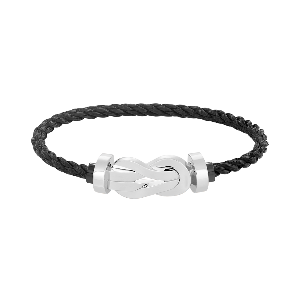 [KELA]LARGE 8-FIGURE BUCKLE BRACELET - WHITE GOLD