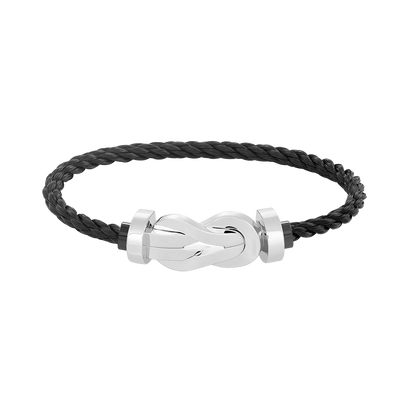 [KELA]LARGE 8-FIGURE BUCKLE BRACELET - WHITE GOLD
