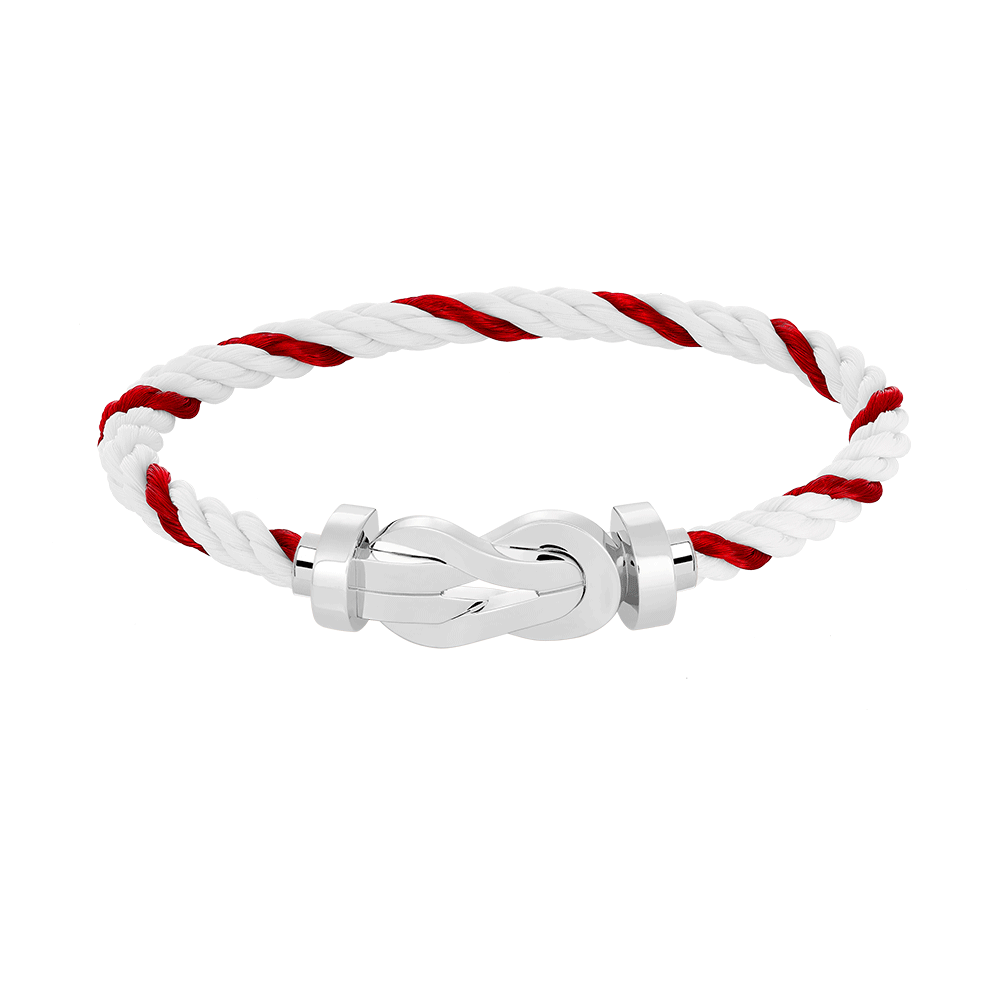 [KELA]LARGE 8-FIGURE BUCKLE BRACELET - WHITE GOLD