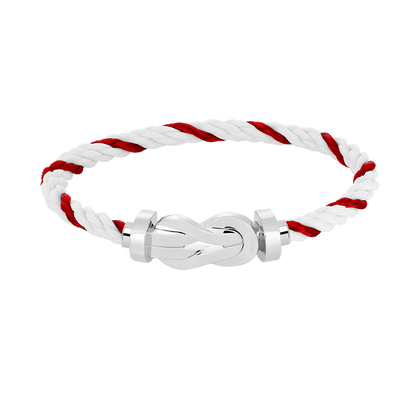 [KELA]LARGE 8-FIGURE BUCKLE BRACELET - WHITE GOLD