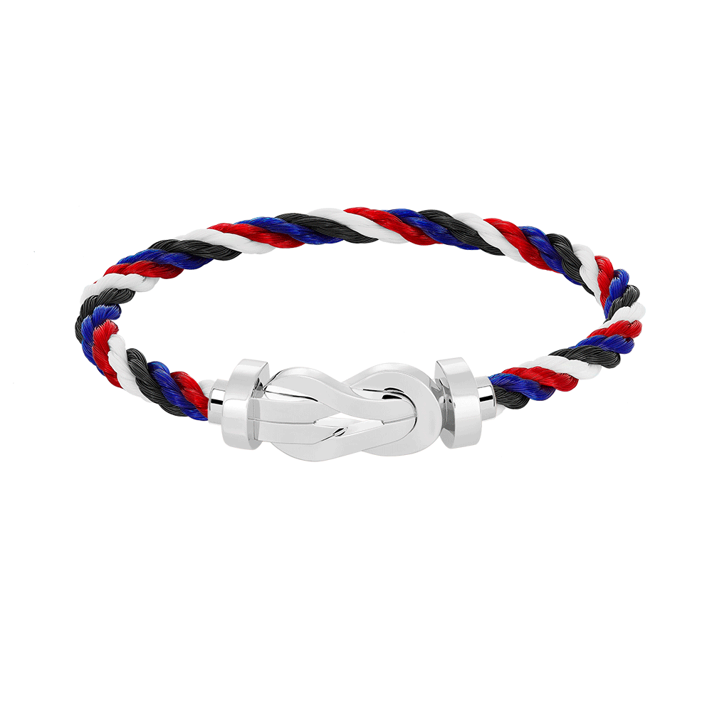 [KELA]LARGE 8-FIGURE BUCKLE BRACELET - WHITE GOLD