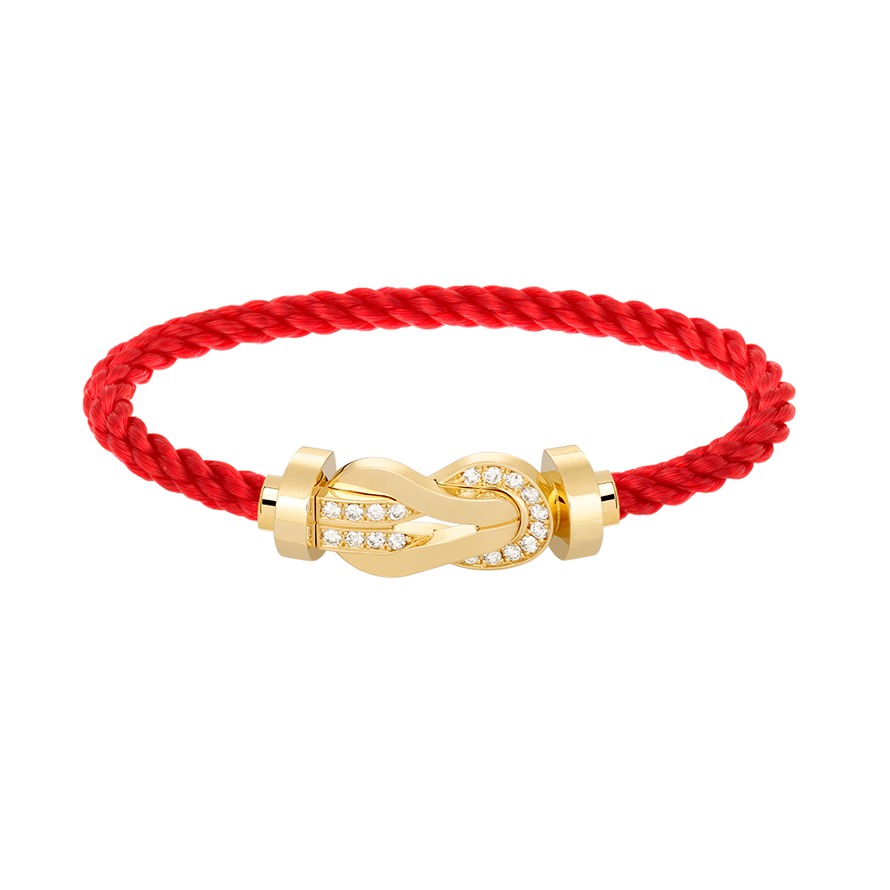 [KELA]LARGE 8-FIGURE BUCKLE HALF DIAMOND BRACELET - GOLD