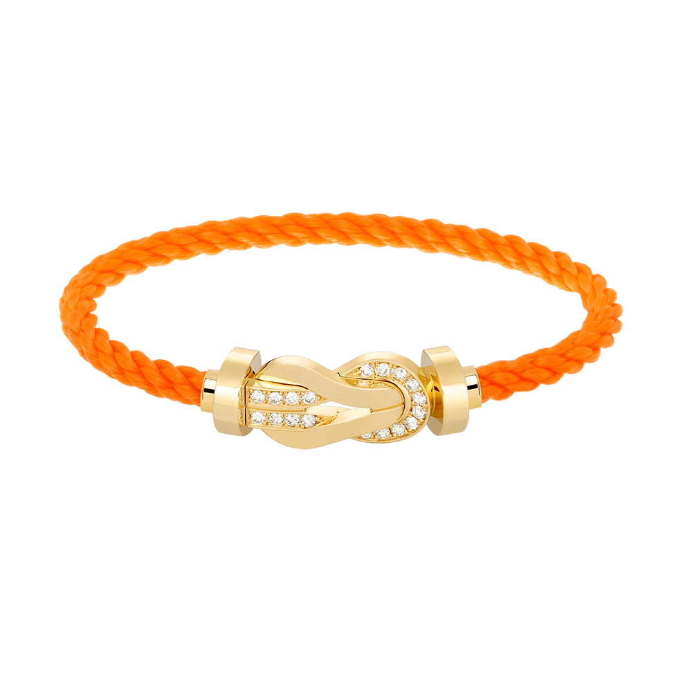 [KELA]LARGE 8-FIGURE BUCKLE HALF DIAMOND BRACELET - GOLD
