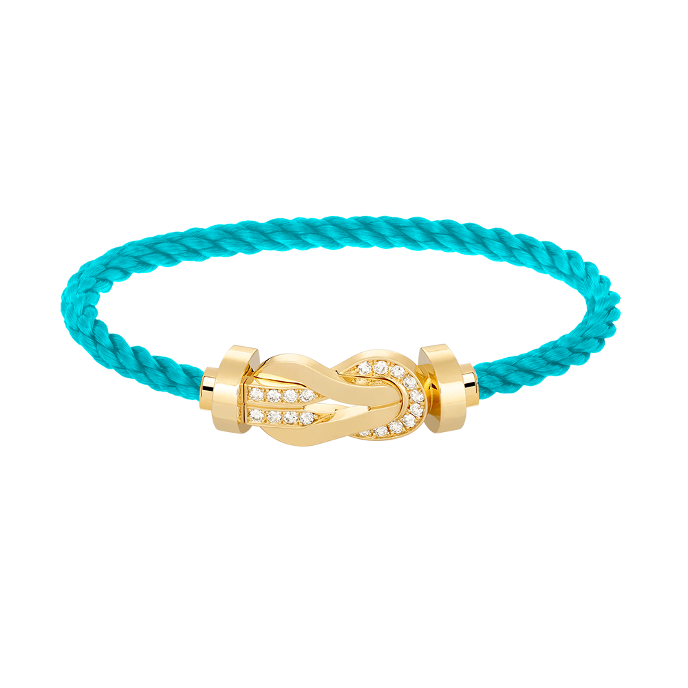[KELA]LARGE 8-FIGURE BUCKLE HALF DIAMOND BRACELET - GOLD