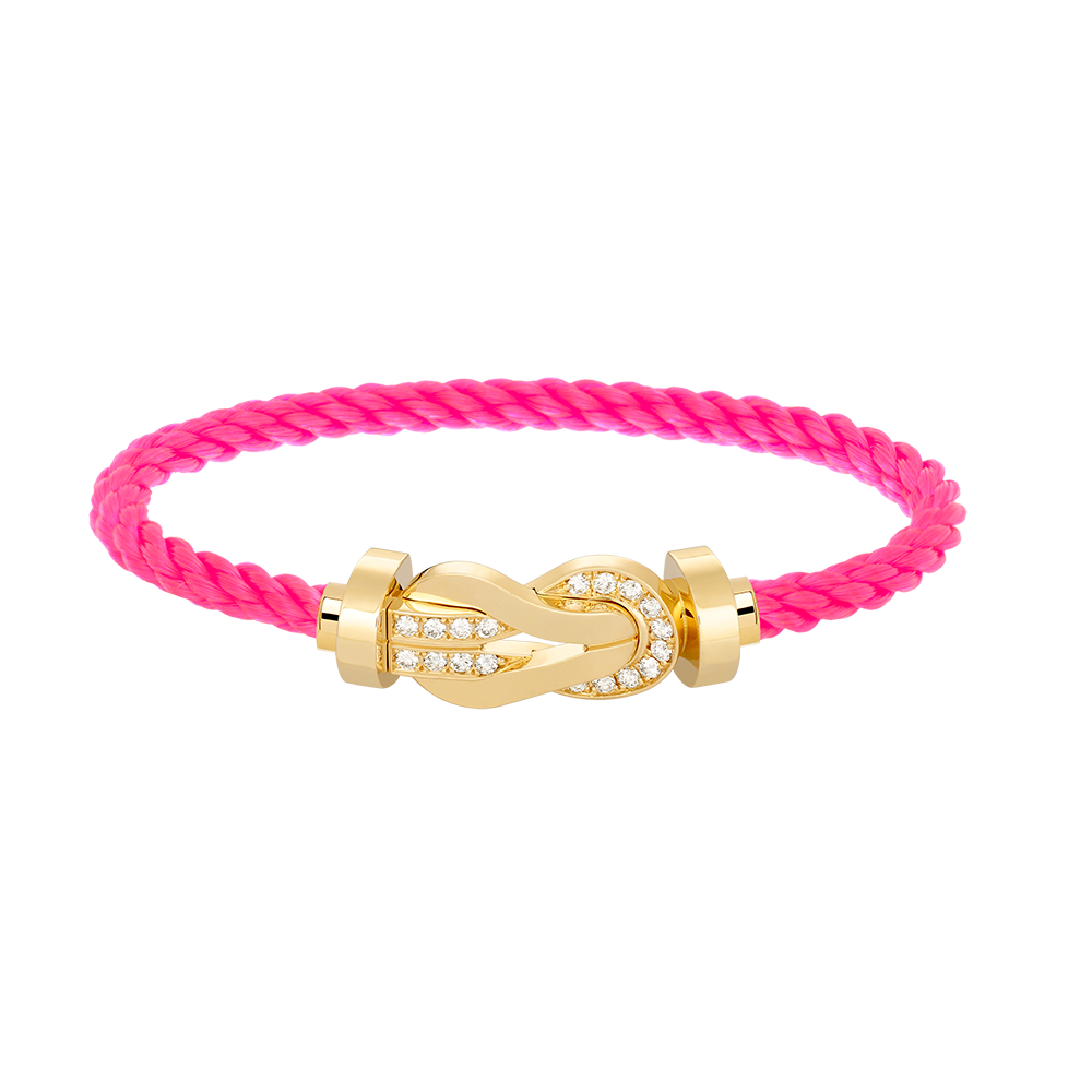[KELA]LARGE 8-FIGURE BUCKLE HALF DIAMOND BRACELET - GOLD
