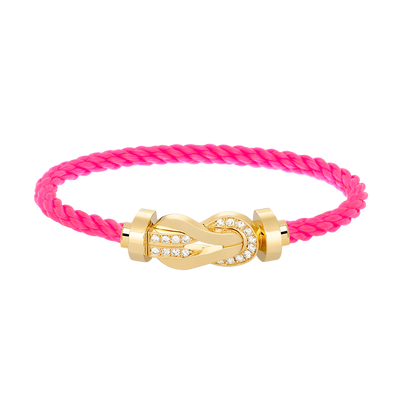 [KELA]LARGE 8-FIGURE BUCKLE HALF DIAMOND BRACELET - GOLD