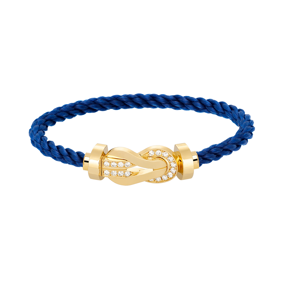[KELA]LARGE 8-FIGURE BUCKLE HALF DIAMOND BRACELET - GOLD