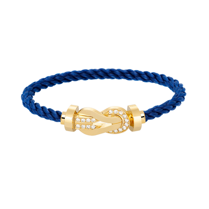 [KELA]LARGE 8-FIGURE BUCKLE HALF DIAMOND BRACELET - GOLD