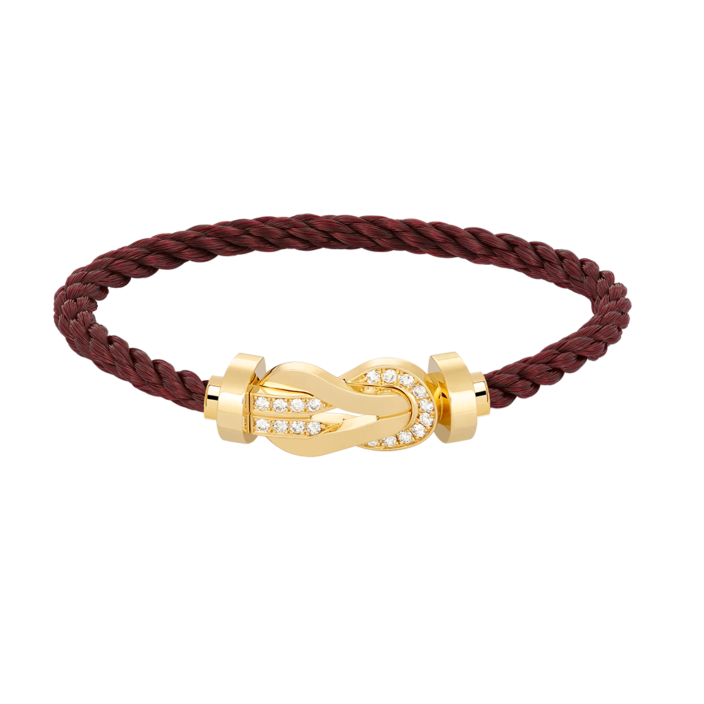 [KELA]LARGE 8-FIGURE BUCKLE HALF DIAMOND BRACELET - GOLD