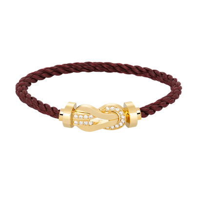 [KELA]LARGE 8-FIGURE BUCKLE HALF DIAMOND BRACELET - GOLD