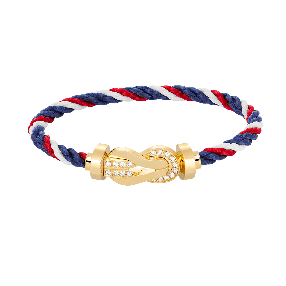 [KELA]LARGE 8-FIGURE BUCKLE HALF DIAMOND BRACELET - GOLD