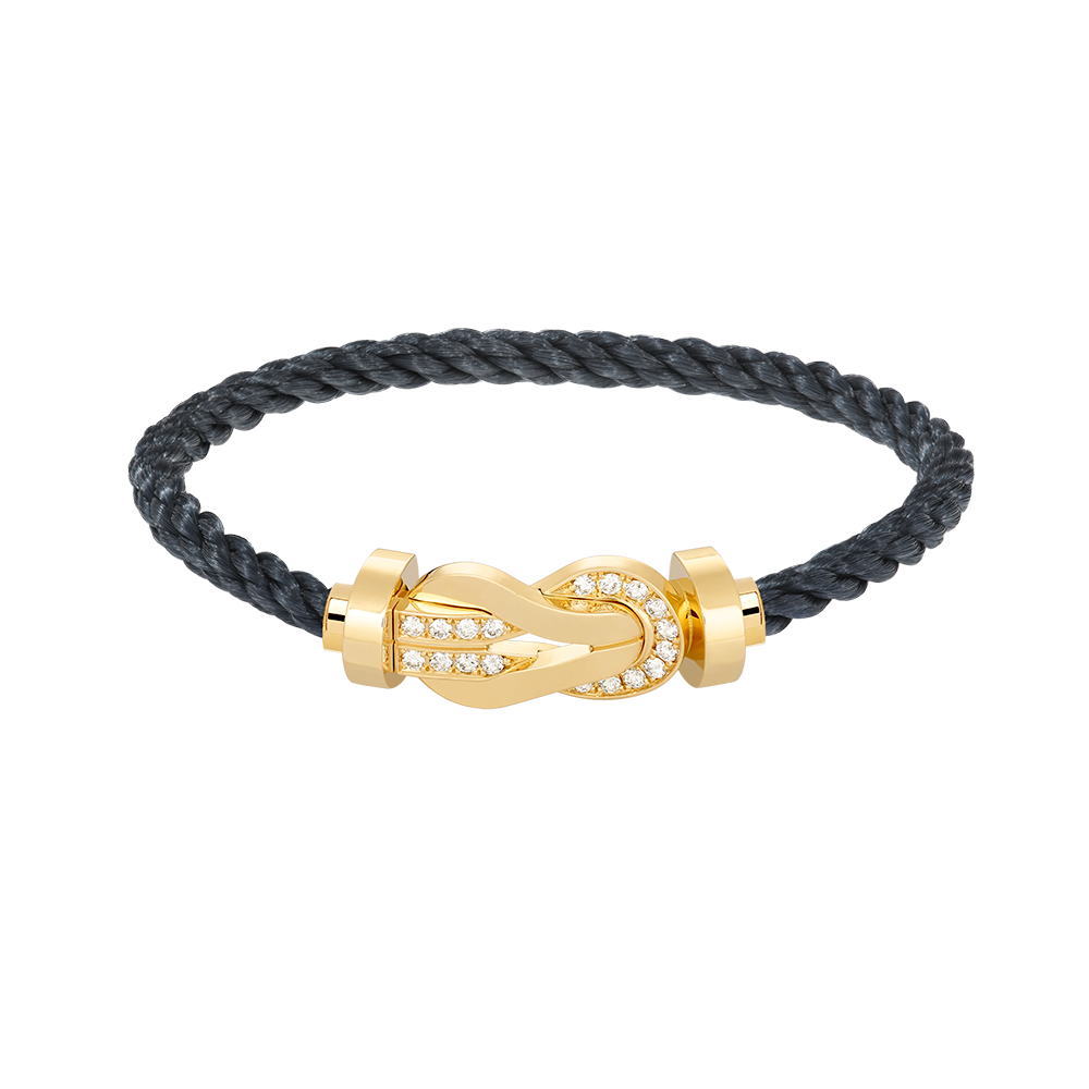 [KELA]LARGE 8-FIGURE BUCKLE HALF DIAMOND BRACELET - GOLD