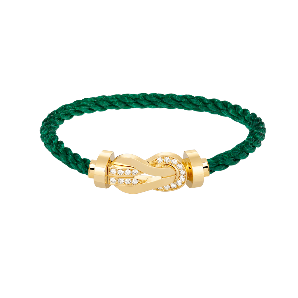 [KELA]LARGE 8-FIGURE BUCKLE HALF DIAMOND BRACELET - GOLD