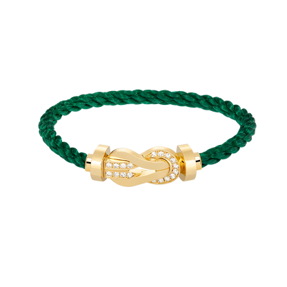 [KELA]LARGE 8-FIGURE BUCKLE HALF DIAMOND BRACELET - GOLD