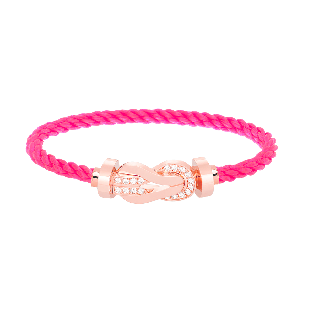 [KELA]LARGE 8-FIGURE BUCKLE HALF DIAMOND BRACELET - ROSE GOLD