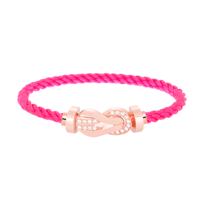 [KELA]LARGE 8-FIGURE BUCKLE HALF DIAMOND BRACELET - ROSE GOLD