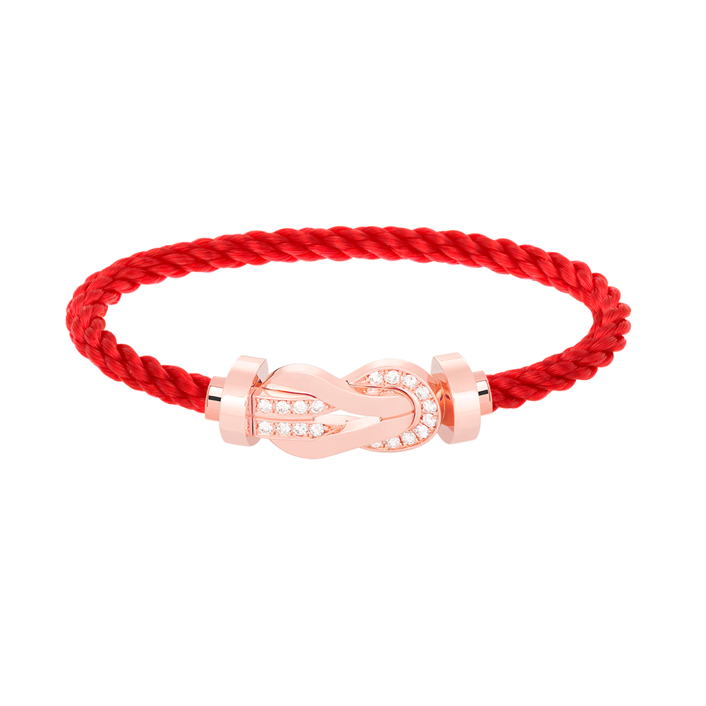 [KELA]LARGE 8-FIGURE BUCKLE HALF DIAMOND BRACELET - ROSE GOLD