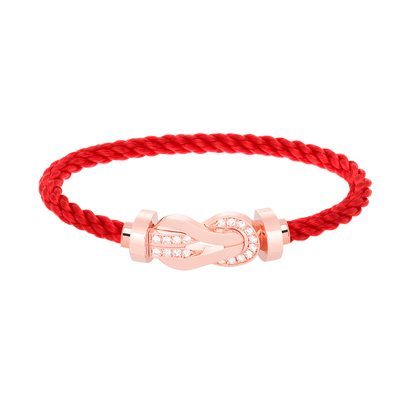 [KELA]LARGE 8-FIGURE BUCKLE HALF DIAMOND BRACELET - ROSE GOLD