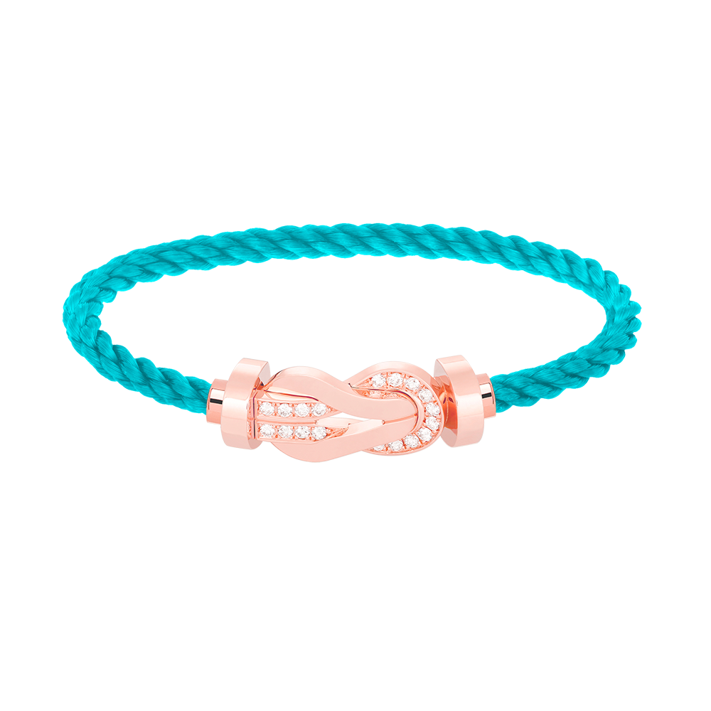 [KELA]LARGE 8-FIGURE BUCKLE HALF DIAMOND BRACELET - ROSE GOLD