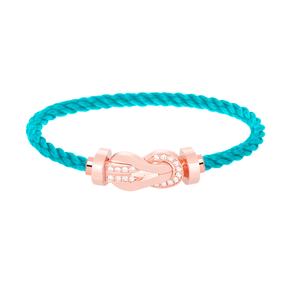 [KELA]LARGE 8-FIGURE BUCKLE HALF DIAMOND BRACELET - ROSE GOLD