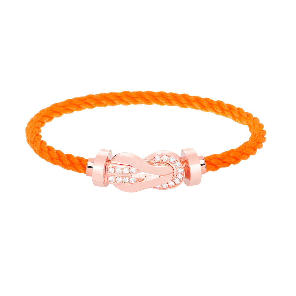 [KELA]LARGE 8-FIGURE BUCKLE HALF DIAMOND BRACELET - ROSE GOLD