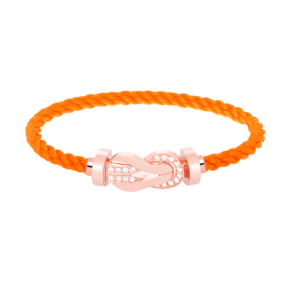 [KELA]LARGE 8-FIGURE BUCKLE HALF DIAMOND BRACELET - ROSE GOLD
