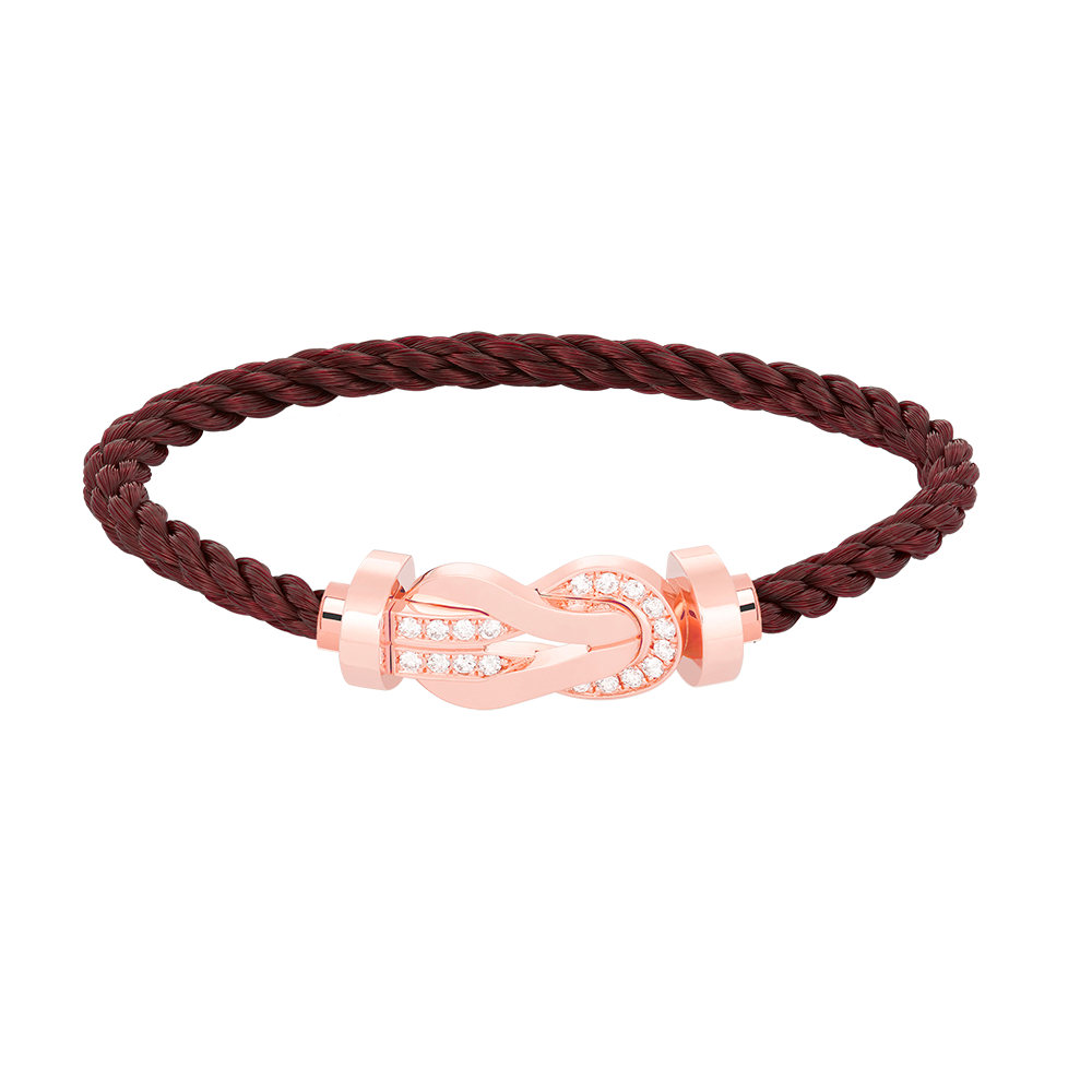 [KELA]LARGE 8-FIGURE BUCKLE HALF DIAMOND BRACELET - ROSE GOLD