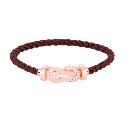 [KELA]LARGE 8-FIGURE BUCKLE HALF DIAMOND BRACELET - ROSE GOLD
