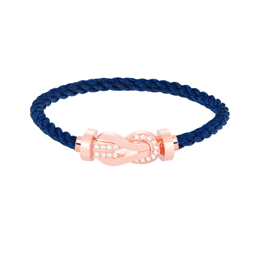 [KELA]LARGE 8-FIGURE BUCKLE HALF DIAMOND BRACELET - ROSE GOLD