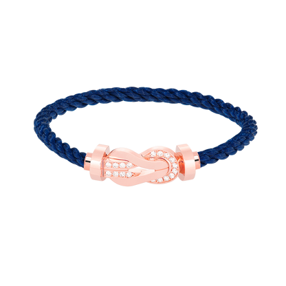 [KELA]LARGE 8-FIGURE BUCKLE HALF DIAMOND BRACELET - ROSE GOLD