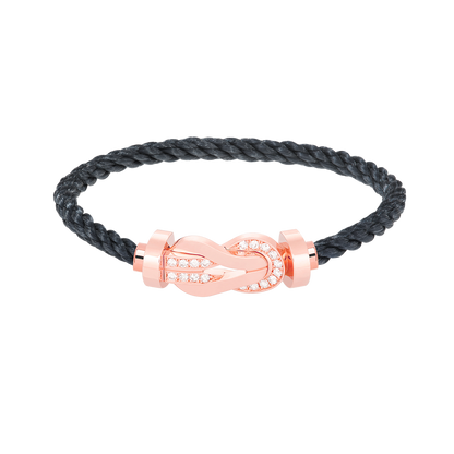 [KELA]LARGE 8-FIGURE BUCKLE HALF DIAMOND BRACELET - ROSE GOLD
