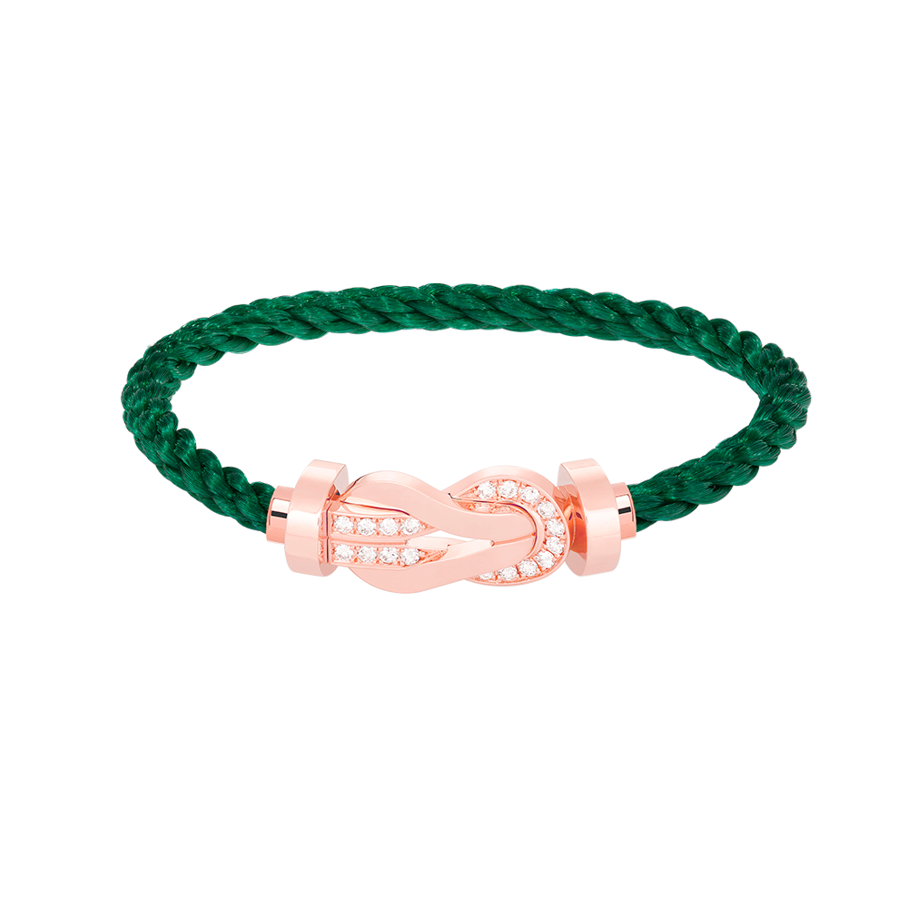 [KELA]LARGE 8-FIGURE BUCKLE HALF DIAMOND BRACELET - ROSE GOLD