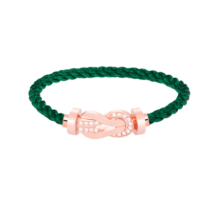[KELA]LARGE 8-FIGURE BUCKLE HALF DIAMOND BRACELET - ROSE GOLD