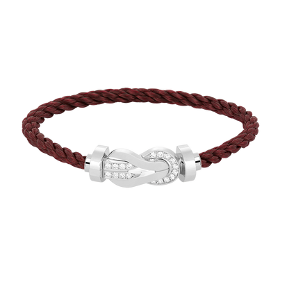 [KELA]LARGE 8-FIGURE BUCKLE HALF DIAMOND BRACELET - WHITE GOLD