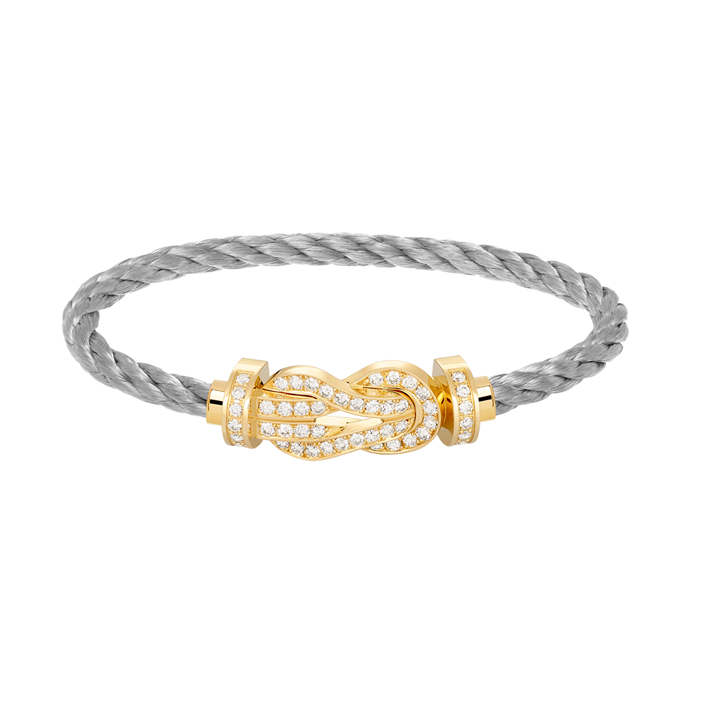[KELA]LARGE 8-FIGURE BUCKLE FULL DIAMOND BRACELET - GOLD