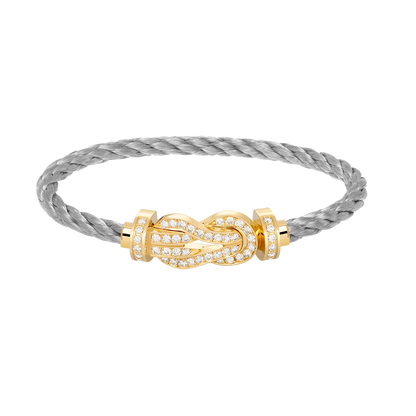 [KELA]LARGE 8-FIGURE BUCKLE FULL DIAMOND BRACELET - GOLD