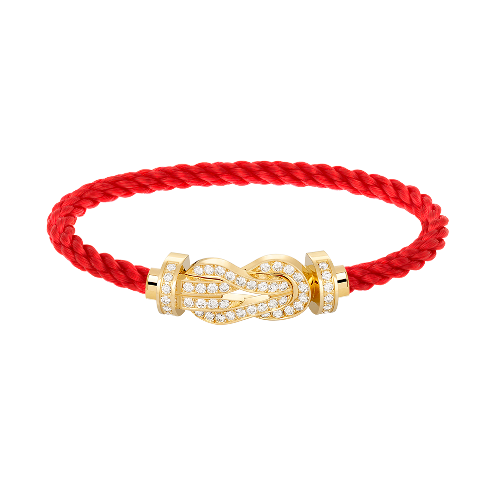 [KELA]LARGE 8-FIGURE BUCKLE FULL DIAMOND BRACELET - GOLD