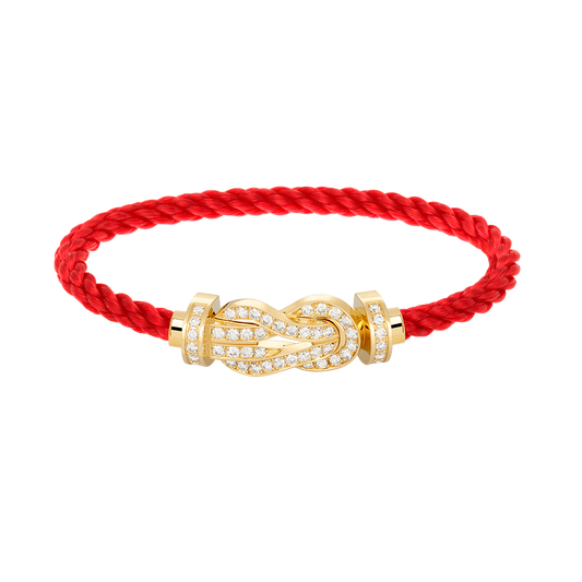 [KELA]LARGE 8-FIGURE BUCKLE FULL DIAMOND BRACELET - GOLD