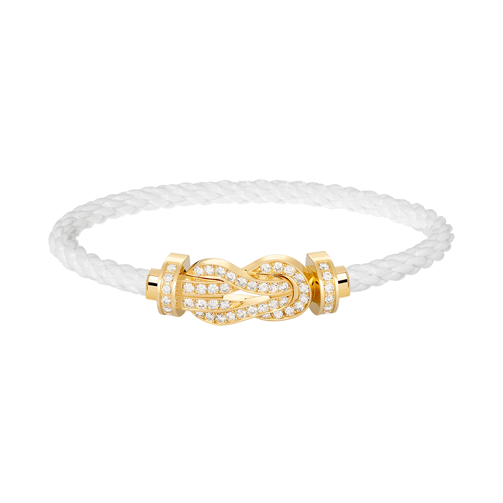 [KELA]LARGE 8-FIGURE BUCKLE FULL DIAMOND BRACELET - GOLD