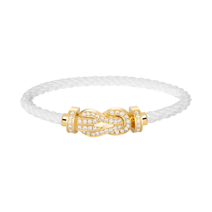 [KELA]LARGE 8-FIGURE BUCKLE FULL DIAMOND BRACELET - GOLD