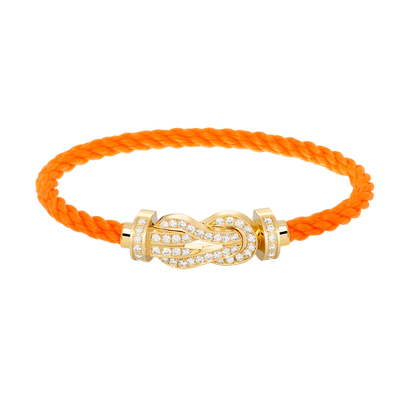 [KELA]LARGE 8-FIGURE BUCKLE FULL DIAMOND BRACELET - GOLD