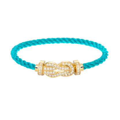 [KELA]LARGE 8-FIGURE BUCKLE FULL DIAMOND BRACELET - GOLD