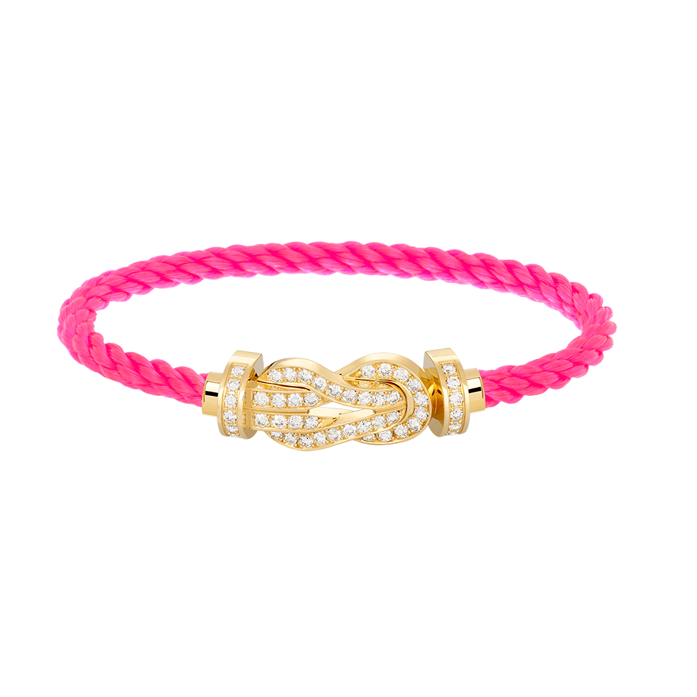 [KELA]LARGE 8-FIGURE BUCKLE FULL DIAMOND BRACELET - GOLD