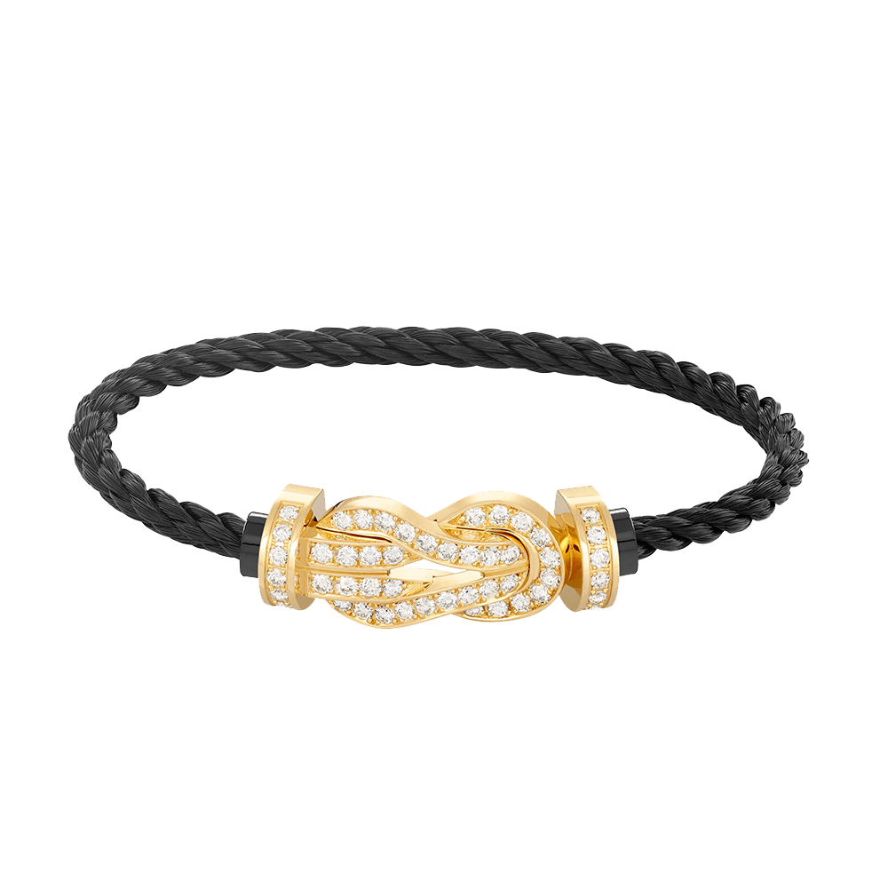 [KELA]LARGE 8-FIGURE BUCKLE FULL DIAMOND BRACELET - GOLD