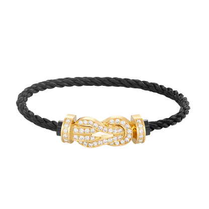 [KELA]LARGE 8-FIGURE BUCKLE FULL DIAMOND BRACELET - GOLD