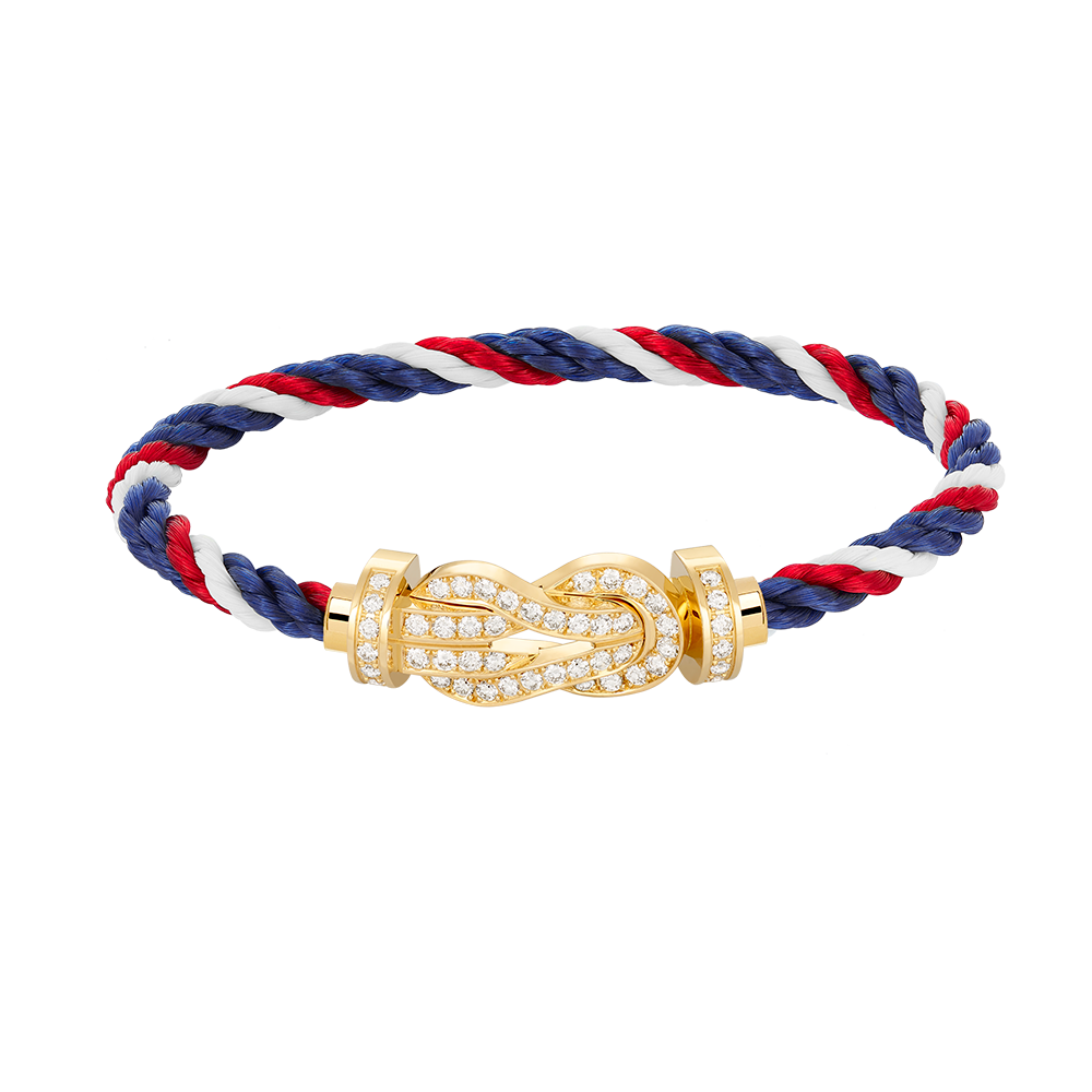 [KELA]LARGE 8-FIGURE BUCKLE FULL DIAMOND BRACELET - GOLD